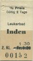 Leukerbad Inden - 1/2 Preis - Fahrkarte