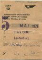 PTT - Abonnement 1971 - Frick SBB Laufenburg