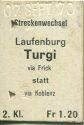 Streckenwechsel Laufenburg Turgi via Frick statt Koblenz - Fahrkarte