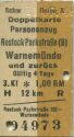 Doppelkarte - Rostock Parkstrasse Warnemünde und zurück - Fahrkarte