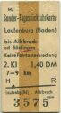 Sonder-Tagesrückfahrkarte - Laufenburg bis Albbruck oder Säckingen - Fahrkarte