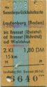 Fahrkarte - Sonntagsrückfahrkarte - Laufenburg bis Brennet