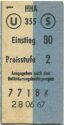 Fahrkarte - Hamburg - HHA - Hamburger Hochbahn