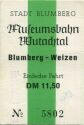 Museumsbahn Wutachtal - Blumberg Weizen - Fahrkarte