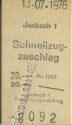 Schnellzugzuschlag - Jenbach - Fahrkarte 1976