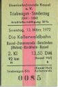 Eisenbahnfreude Kassel e. V. - Triebwagen Sonderzug - Kellerwaldbahn - Fahrkarte 1972