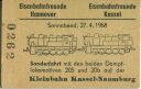 Eisenbahnfreude Kassel -Kleinbahn Kassel-Naumburg - Fahrkarte 1968