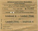 Österreich - Mitteleuropäisches Reisebüro - Deutsche Reichsbahn 1943 - Innsbruck Hbf. Landeck (Tirol) 3. Klasse