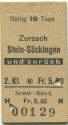 Zurzach - Stein-Säckingen 2. Kl. Fahrkarte 1960