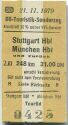 Fahrkarte DB-Touristik-Sonderzug - Stuttgart Hbf nach München