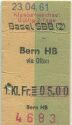 Klassenwechsel - Basel SBB Bern HB via Olten - Fahrkarte 1961