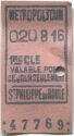 Metropolitain - St. Philippe du Roule - 1re Classe - Billet Fahrkarte