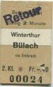 Beamtenbillet - Winterthur Bülach Stempel Retour - Fahrkarte