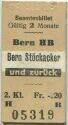 Beamtenbillet - Bern HB Bern Stöckacker und zurück - Fahrkarte