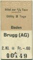 Baden Brugg (AG) - Fahrkarte