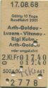 Fahrkarte - Rundfahrt 2001 - Arth-Goldau Luzern Vitznau Rigi-Kulm