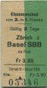 Klassenwechsel von 2. in 1. Klasse - Zürich Basel SBB via Frick - Fahrkarte