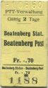 PTT-Verwaltung - Beatenberg Stat. Beatenberg Post - Fahrschein