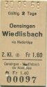 Oensingen Wiedlisbach via Niederbipp - Fahrkarte