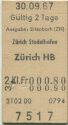Zürich Stadelhofen Zürich HB - Fahrkarte