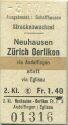 Streckenwechsel - Neuhausen Zürich Oerlikon via Andelfingen statt Eglisau - Fahrkarte