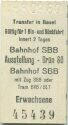 Transfer in Basel - Bahnhof SBB Ausstellung Grün 88 -  Fahrkarte