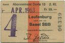 Persönliches Arbeiterabonnement - Laufenburg nach und von Basel SBB - Fahrkarte