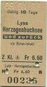 Lyss Herzogenbuchsee und zurück über Büren-Inkwil - Fahrkarte