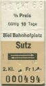 Biel Bahnhofplatz Sutz und zurück - Fahrkarte 1969