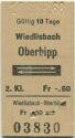 Wiedlisbach - Oberbipp und zurück - Fahrkarte