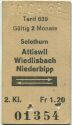 Solothurn -Attiswil Wiedlisbach Niederbipp und zurück  - Fahrkarte