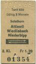Solothurn -Attiswil Wiedlisbach Niederbipp und zurück - Fahrkarte