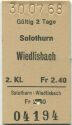 Solothurn - Wiedlisbach - Fahrkarte