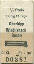 Oberbipp - Wiedlisbach Buchli und zurück - Fahrkarte