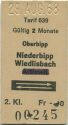 Oberbipp - Niederbipp Wiedlisbach und zurück - Tarif 639 - Fahrkarte
