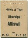 Oberbipp - Attiswil - Fahrkarte