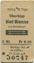 Oberbipp - Biel/Bienne via Solothurn und zurück - Fahrkarte