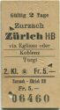 Zurzach Zürich via Eglisau Koblenz Turgi - Fahrkarte