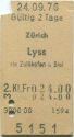 Zürich - Lyss via Zollikofen oder Biel - Fahrkarte