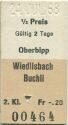 Oberbipp - Wiedlisbach Buchli - Fahrkarte