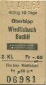 Oberbipp - Wiedlisbach Buchli und zurück - Fahrkarte