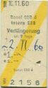Basel SBB Intern SBB - Verlängerung um 7 Tage 1960 - Fahrkarte
