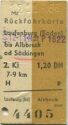 Rückfahrkarte Laufenburg (Baden) bis Albbruck od Säckingen - Fahrkarte