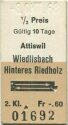 Attiswil Wiedlisbach Hinteres Riedholz und zurück - Fahrkarte