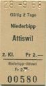 Niederbipp Attiswil - Fahrkarte 1968