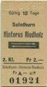 Solothurn Hinteres Riedholz und zurück - Fahrkarte
