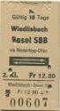 Wiedlisbach Basel via Niederbipp-Olten und zurück - Fahrkarte