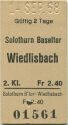 Solothurn Baseltor Wiedlisbach - Fahrkarte