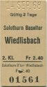 Solothurn Baseltor Wiedlisbach - Fahrkarte