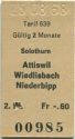 Solothurn Attiswil Wiedlisbach Niederbipp - Fahrkarte